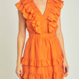 Ruffle Detail Mini Dress