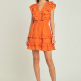 Ruffle Detail Mini Dress