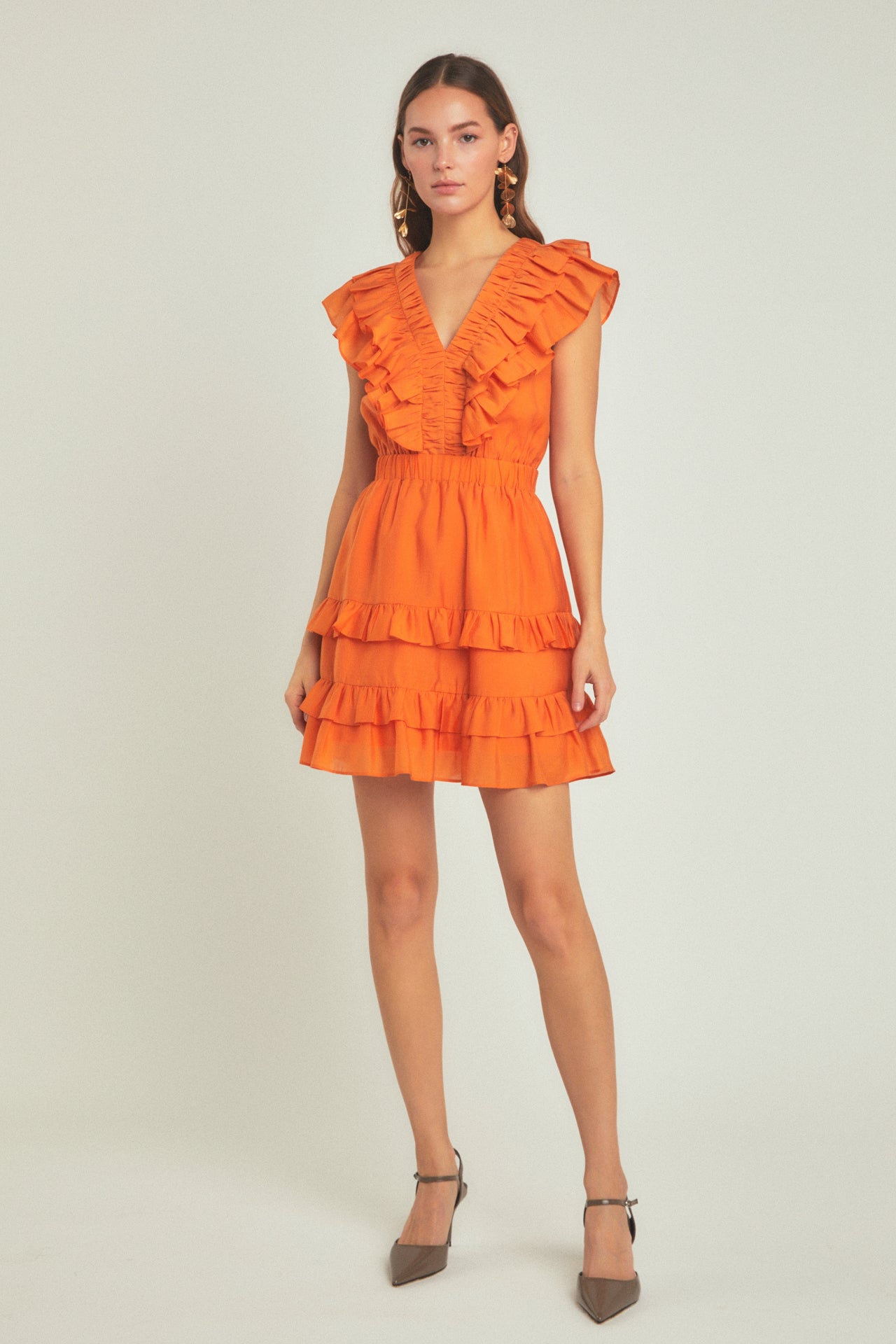 Ruffle Detail Mini Dress