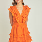 Ruffle Detail Mini Dress