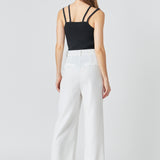 Strap Detail Fitted Knit Top