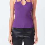 Strap Detail Fitted Knit Top