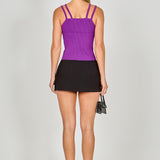 Strap Detail Fitted Knit Top