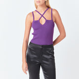 Strap Detail Fitted Knit Top