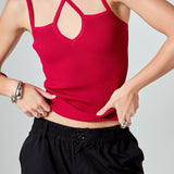 Strap Detail Fitted Knit Top