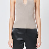 Strap Detail Fitted Knit Top