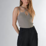 Sale of Strap Detail Fitted Knit Top