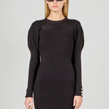 Puff Sleeve Knit Dress