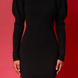 Puff Sleeve Knit Dress