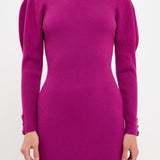 Puff Sleeve Knit Dress