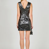 Stretch PU Cut-out Mini Dress