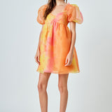 Organze Tie-dye Babydoll Dress