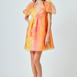 Organze Tie-dye Babydoll Dress