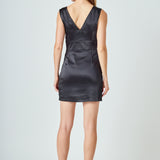Satin Cut-Out Mini Dress
