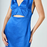 Satin Cut-Out Mini Dress