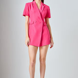 Short Sleeve Blazer Romper