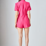 Short Sleeve Blazer Romper