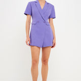 Short Sleeve Blazer Romper