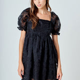 Floral Embroidery Babydoll Dress