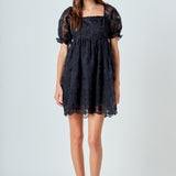Floral Embroidery Babydoll Dress