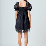 Floral Embroidery Babydoll Dress