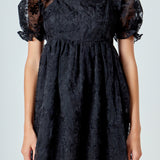 Floral Embroidery Babydoll Dress