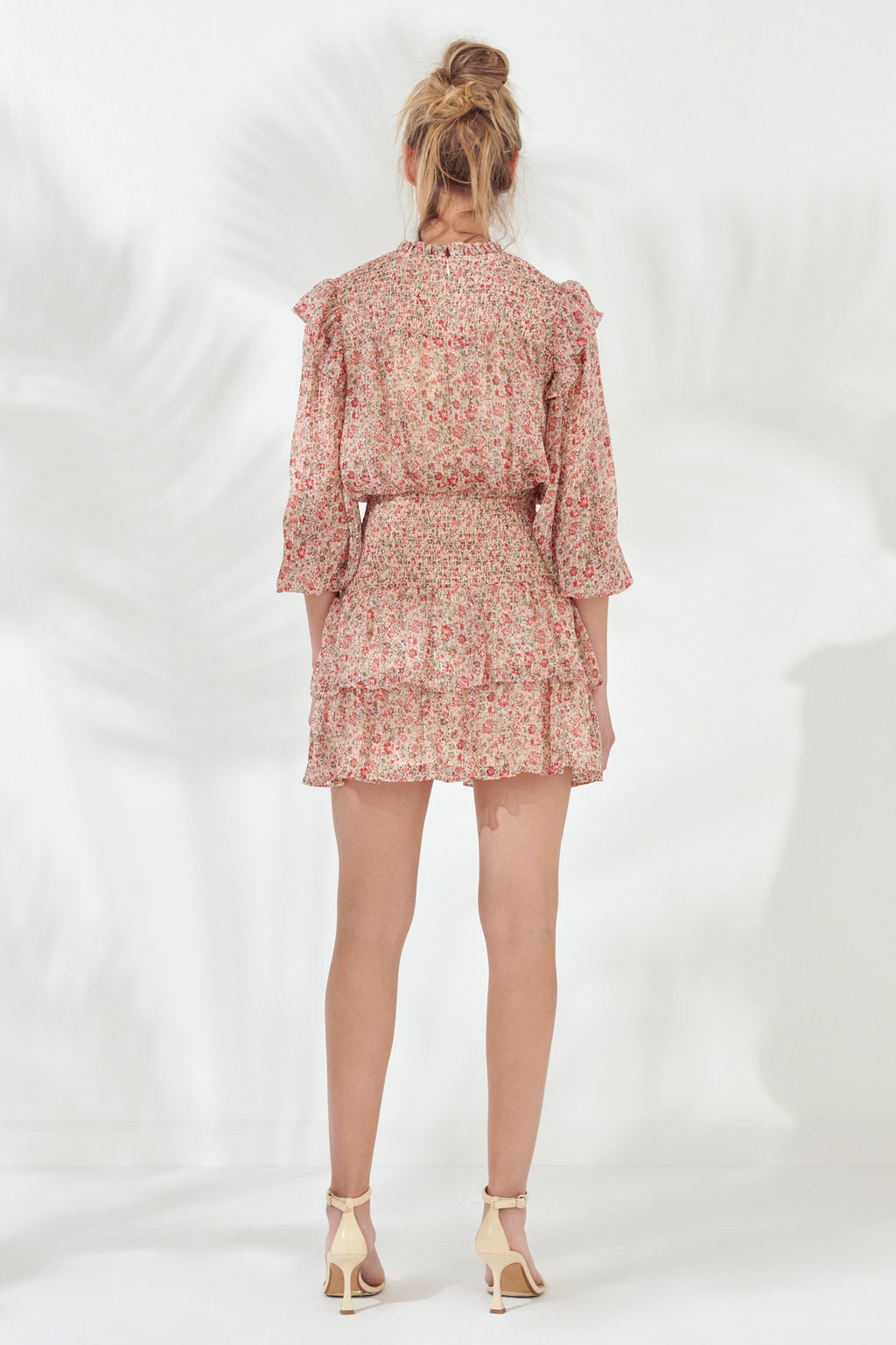 Floral Stripe Chiffon Dress