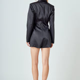 Satin Blazer Romper