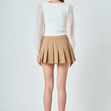Organza Sleeve Knit Top