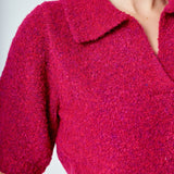 Short-Sleeve Collared Sweater
