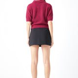 Short-Sleeve Collared Sweater