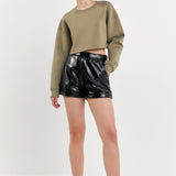 Shiny PU Shorts