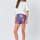 Shiny PU Shorts