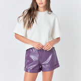 Shiny PU Shorts