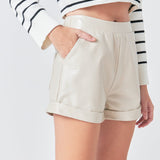 Shiny PU Shorts