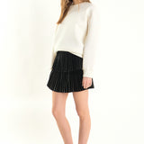 Shiny Pu Pleated Mini Skirt