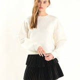 Shiny Pu Pleated Mini Skirt