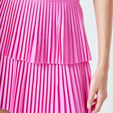 Shiny Pu Pleated Mini Skirt