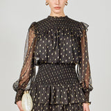 Gold Dot Printed Mini Dress