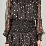 Gold Dot Printed Mini Dress