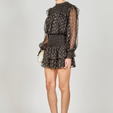 Gold Dot Printed Mini Dress