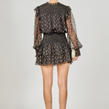 Gold Dot Printed Mini Dress