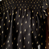 Gold Dot Printed Mini Dress