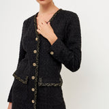 Test Trim Detail Tweed Dress