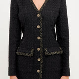 Test Trim Detail Tweed Dress