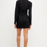 Test Trim Detail Tweed Dress