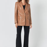 Faux Leather Blazer