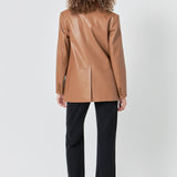 Faux Leather Blazer