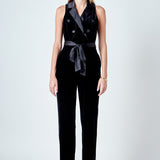 Sleeveless Velvet Jumpsuit