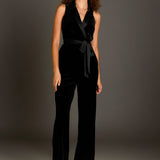 Sleeveless Velvet Jumpsuit